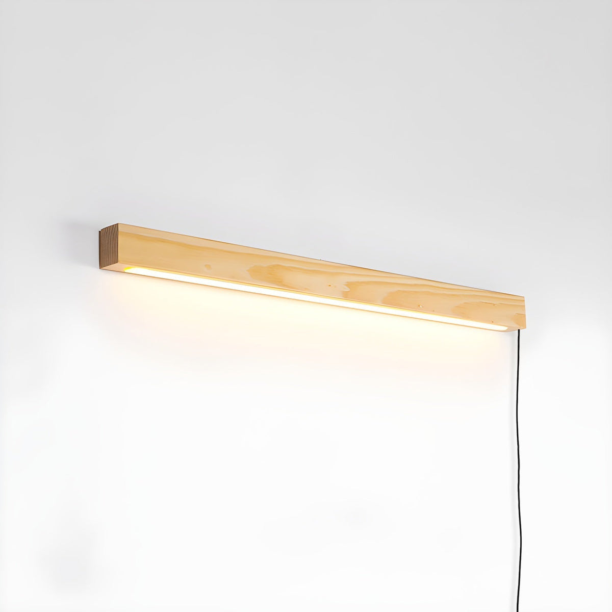 Bryf aplique de pared lineal de madera con enchufe enchufable