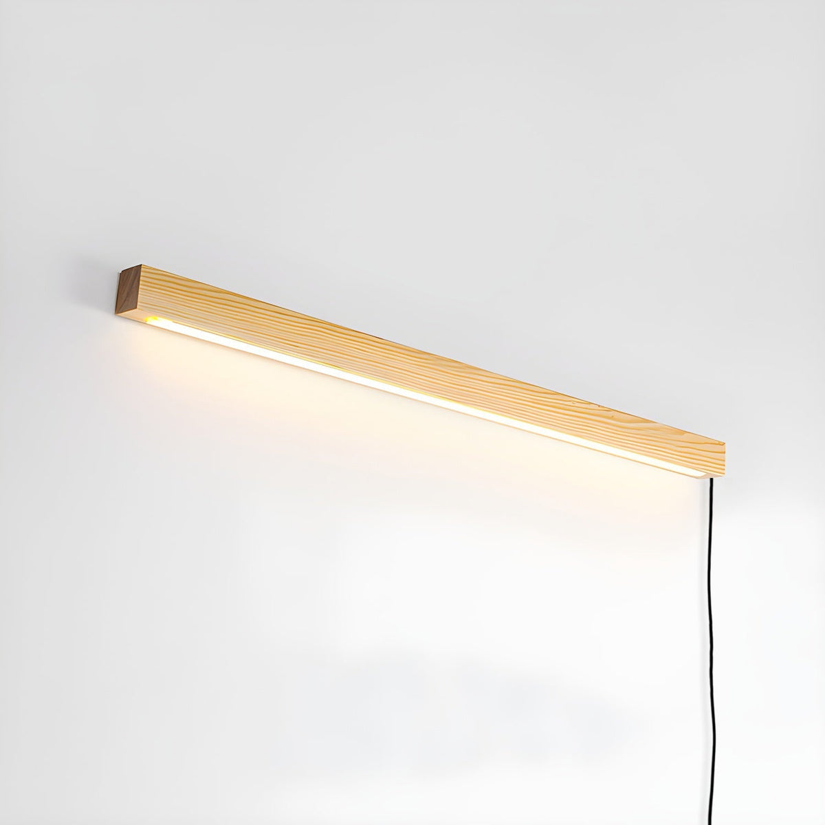 Bryf aplique de pared lineal de madera con enchufe enchufable