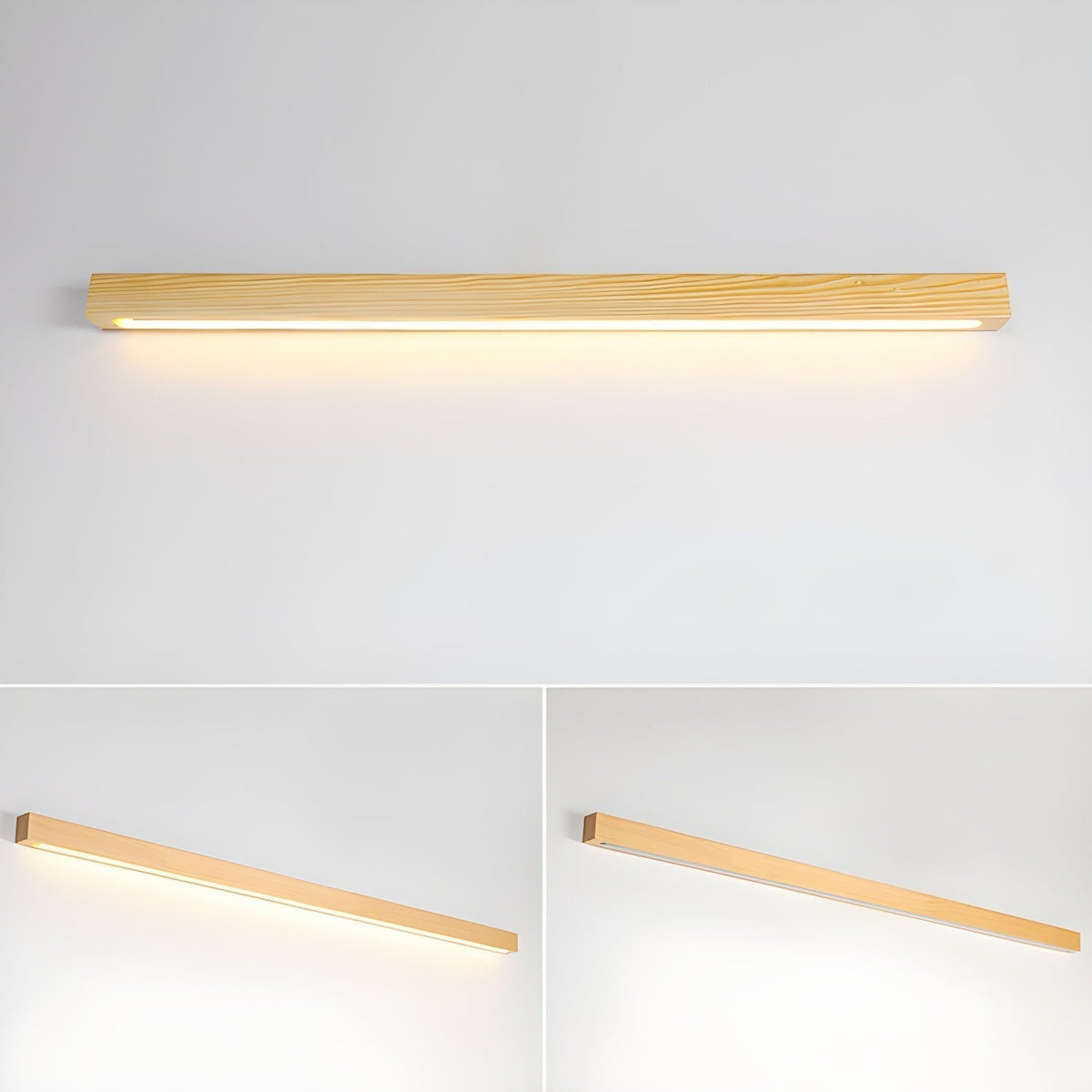 Lustra Lámpara Pared Lineal Minimalista Madera