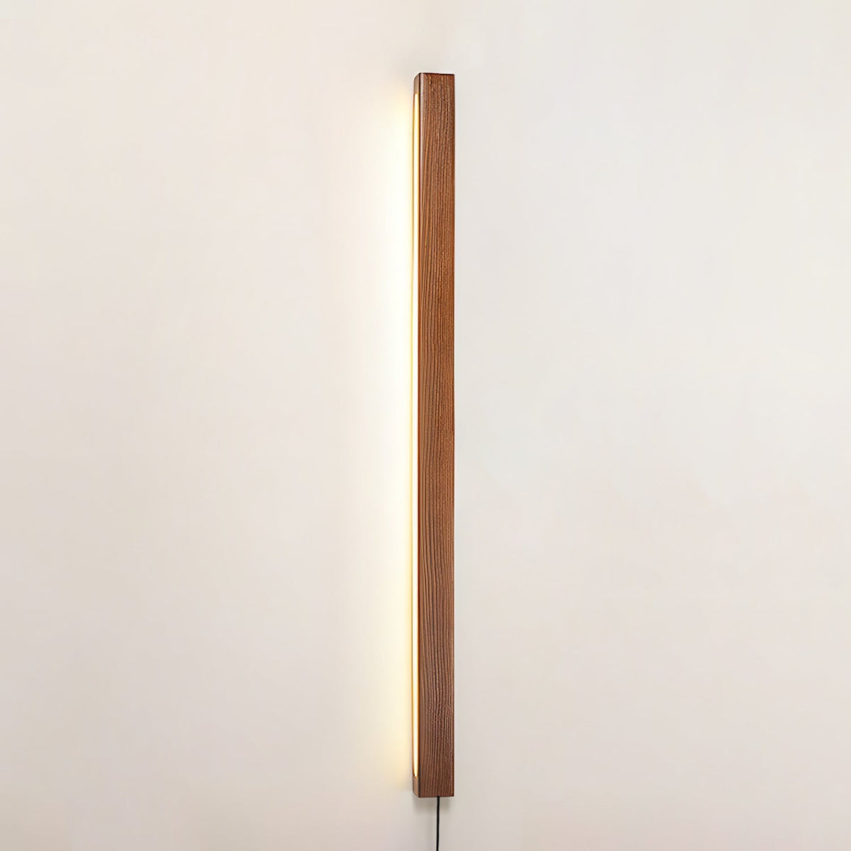 Bryf aplique de pared lineal de madera con enchufe enchufable