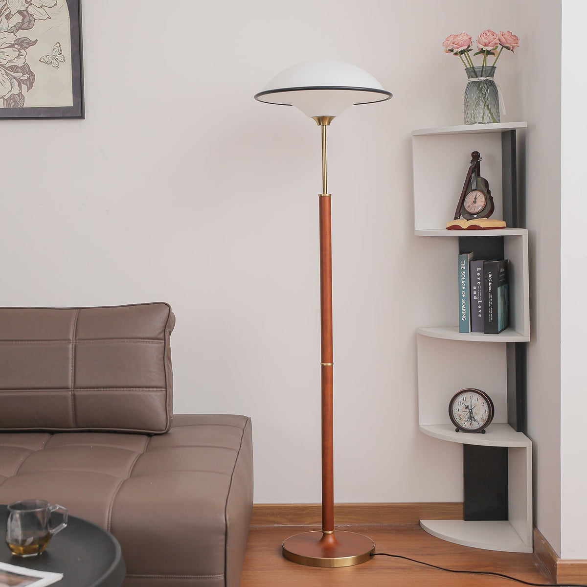 Astralis lámpara de pie de madera estilo Art Deco