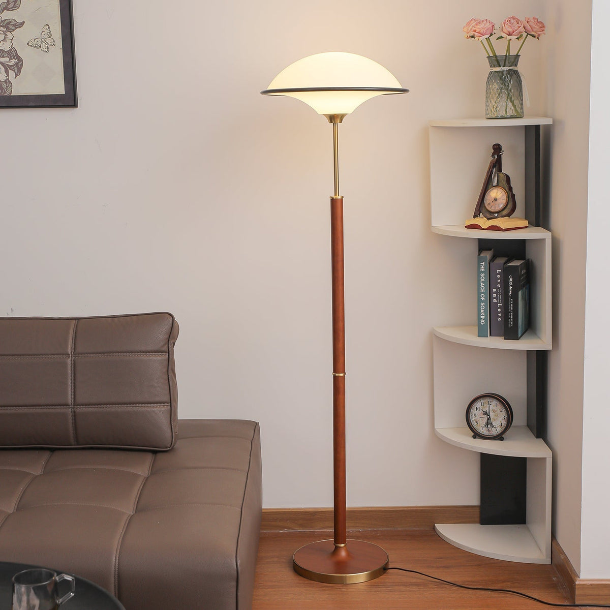 Astralis lámpara de pie de madera estilo Art Deco