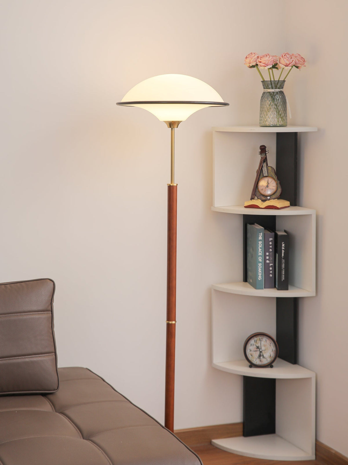 Astralis lámpara de pie de madera estilo Art Deco