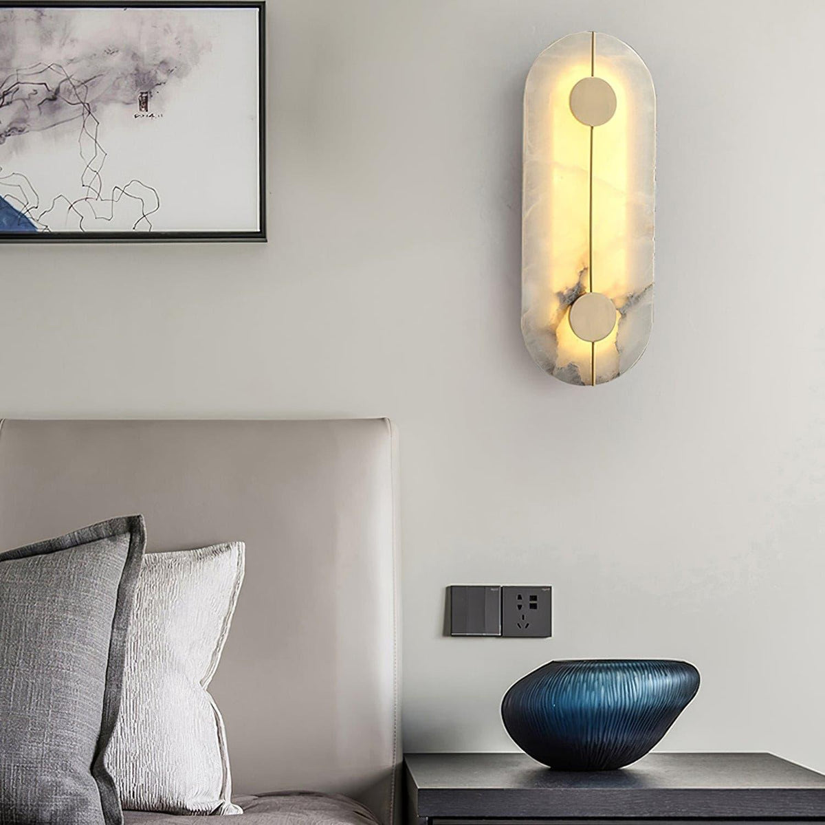 Citheira aplique de pared minimalista en alabastro