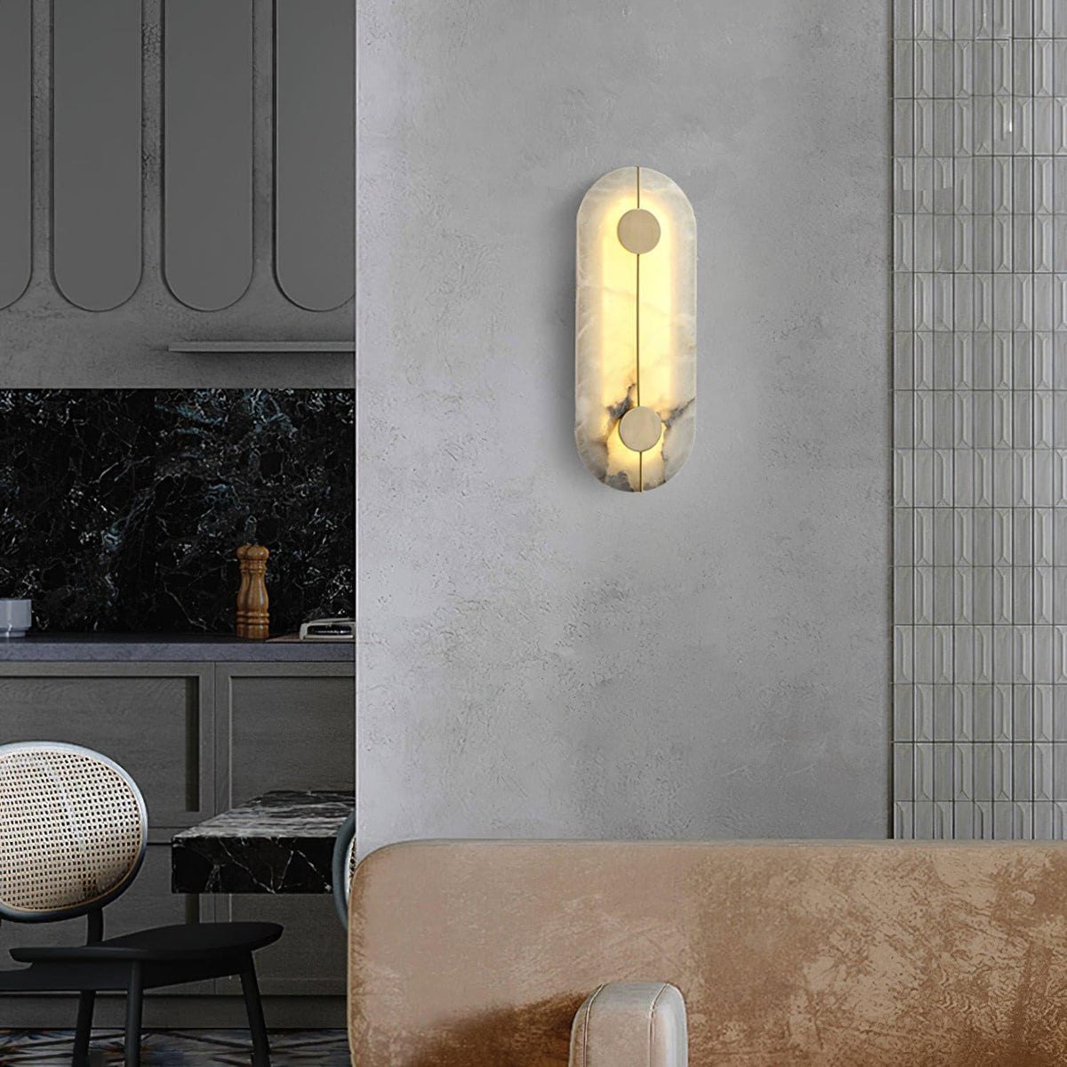 Citheira aplique de pared minimalista en alabastro