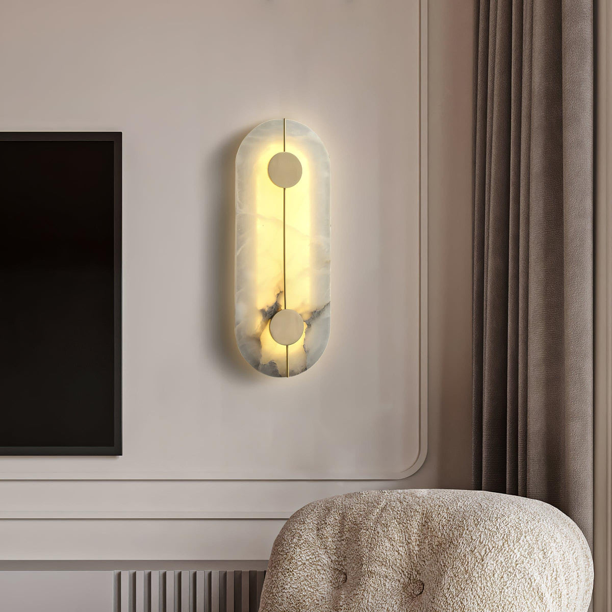 Citheira aplique de pared minimalista en alabastro
