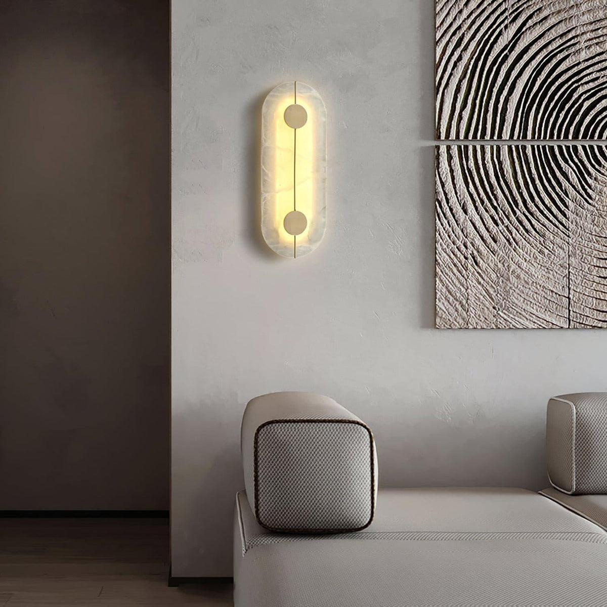 Citheira aplique de pared minimalista en alabastro