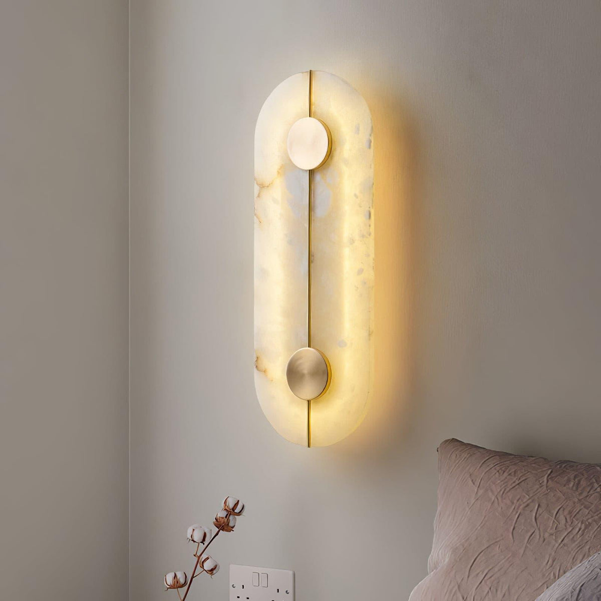 Citheira aplique de pared minimalista en alabastro