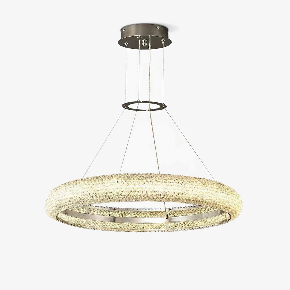 Vazorora lámpara de araña moderna minimalista con anillo de cristal