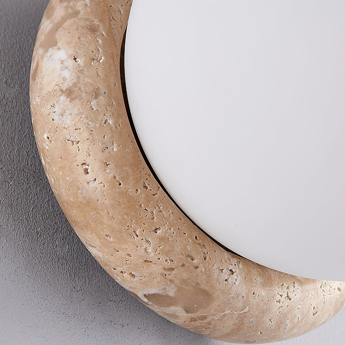 Taverelia aplique de pared redondo con placa de travertino