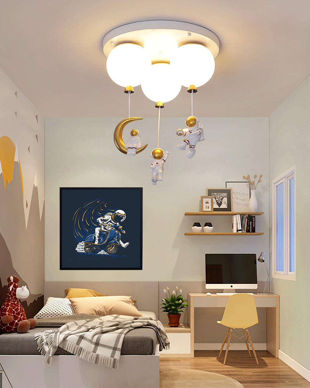 Lumanelle lámpara de techo Astronaut Glossy Balloon para habitación infantil