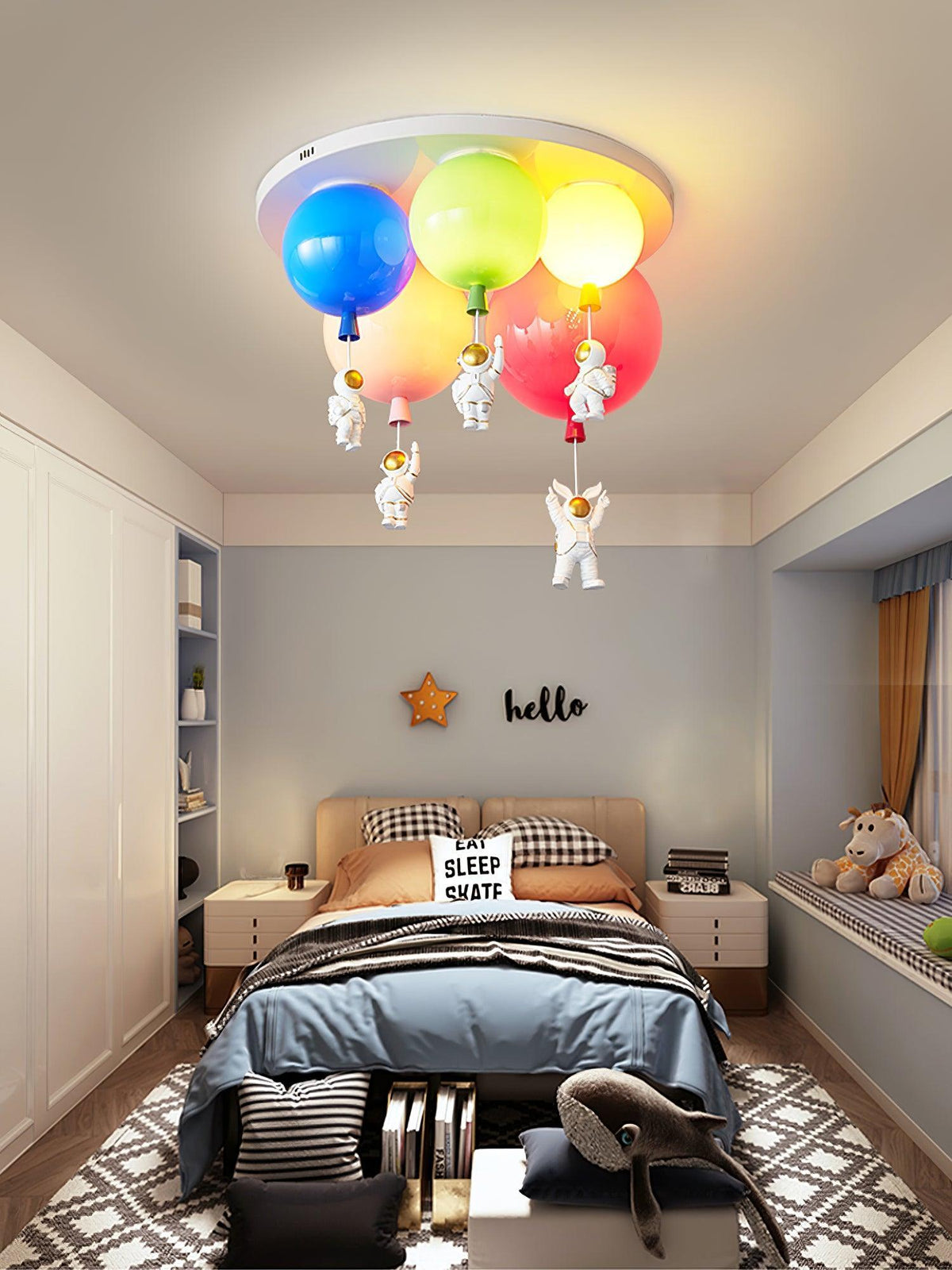 Lumanelle lámpara de techo Astronaut Glossy Balloon para habitación infantil