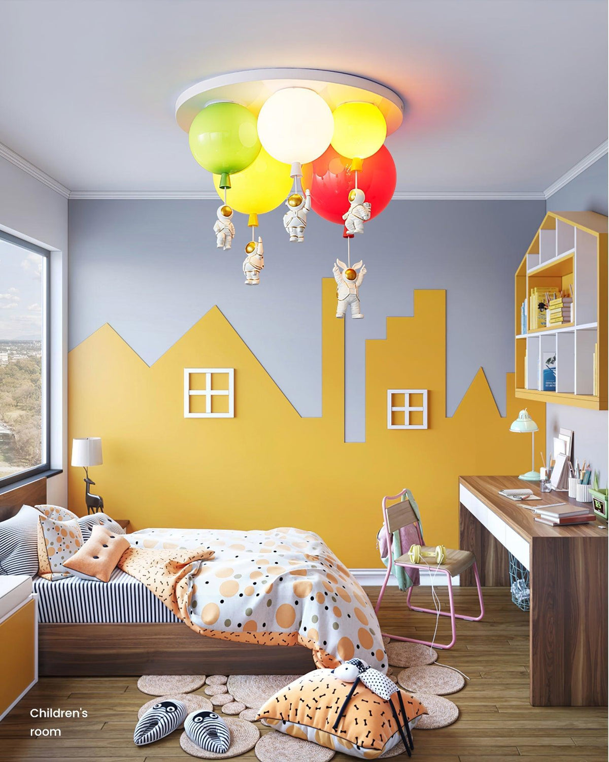 Lumanelle lámpara de techo Astronaut Glossy Balloon para habitación infantil