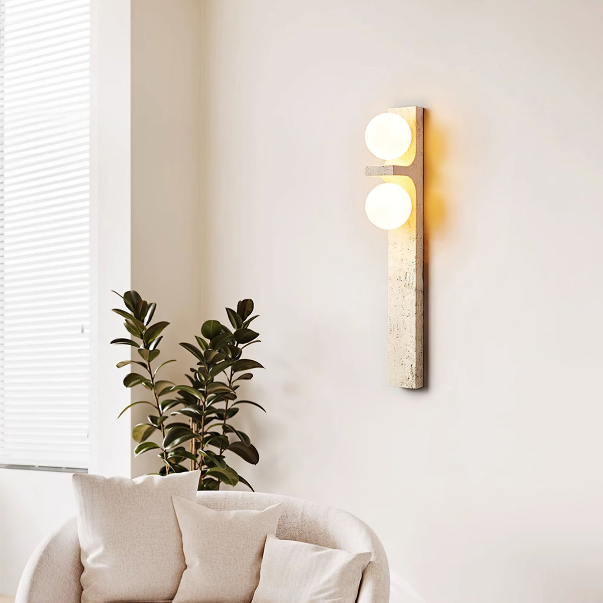 Eirikuvys aplique de pared moderno minimalista de travertino