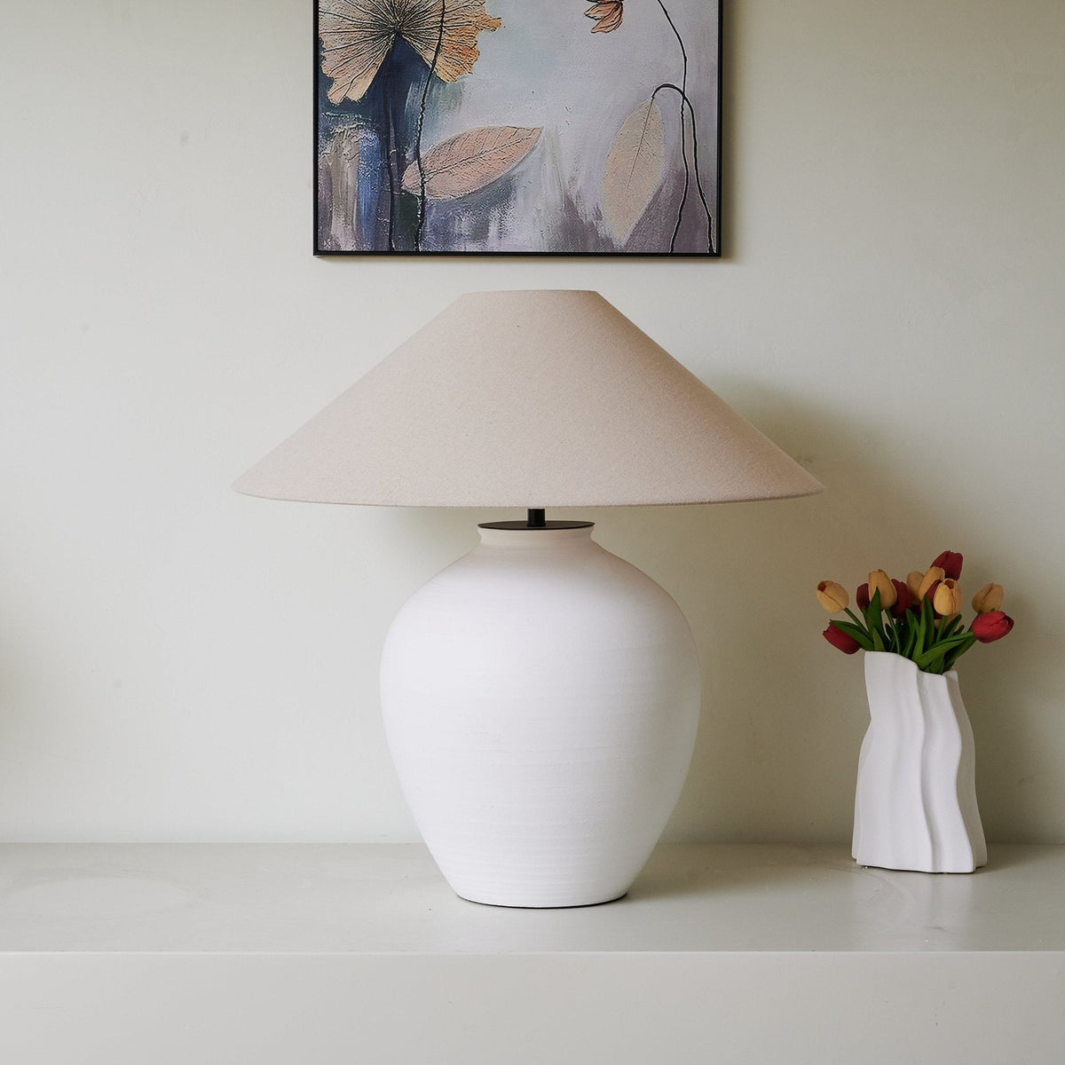 Natalie lámpara de mesa minimalista de cerámica