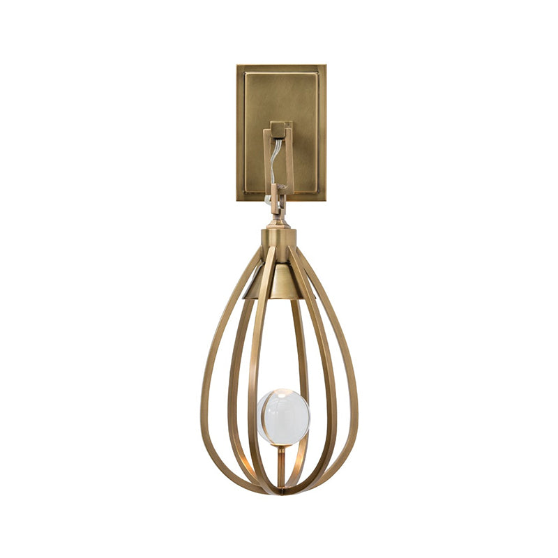 Gloruvys aplique de pared moderno minimalista de latón con decoración de cristal