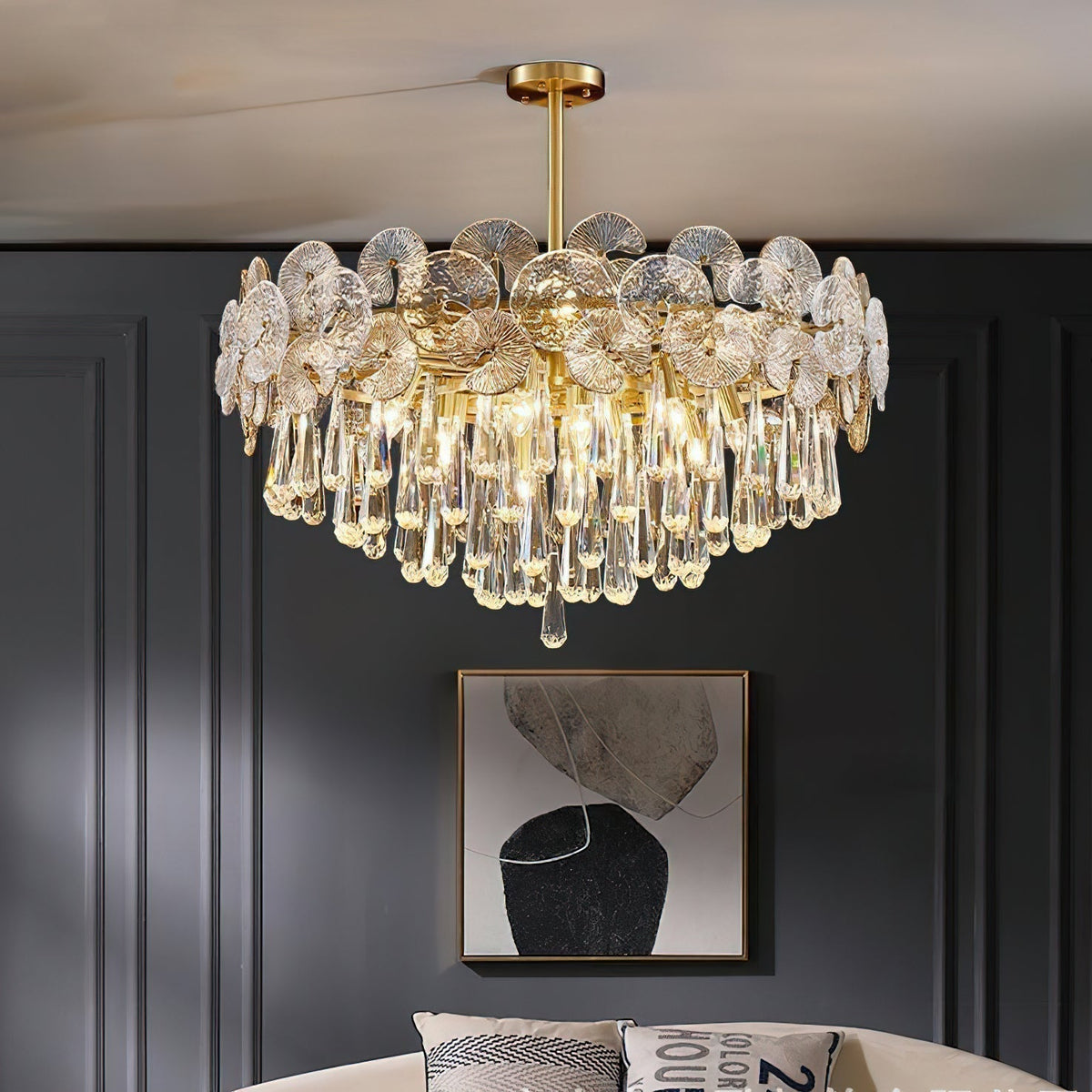 Caeluvyo lámpara de araña postmoderna de lujo con elegancia y decoración de cristal