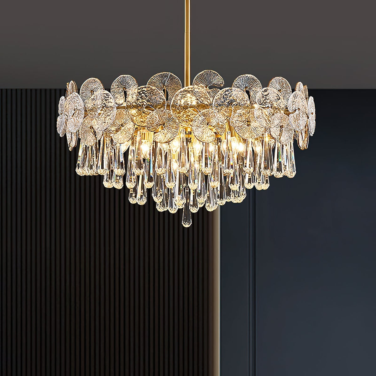Caeluvyo lámpara de araña postmoderna de lujo con elegancia y decoración de cristal