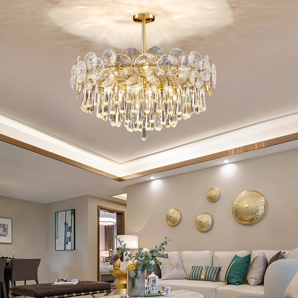 Caeluvyo lámpara de araña postmoderna de lujo con elegancia y decoración de cristal