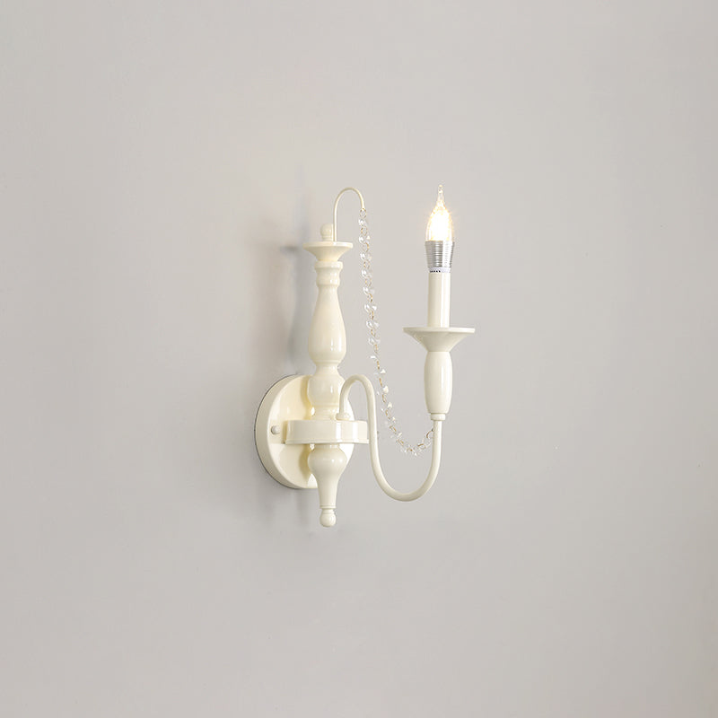 Jarnbruvys aplique de pared tradicional de vela en metal con decoración de cristal