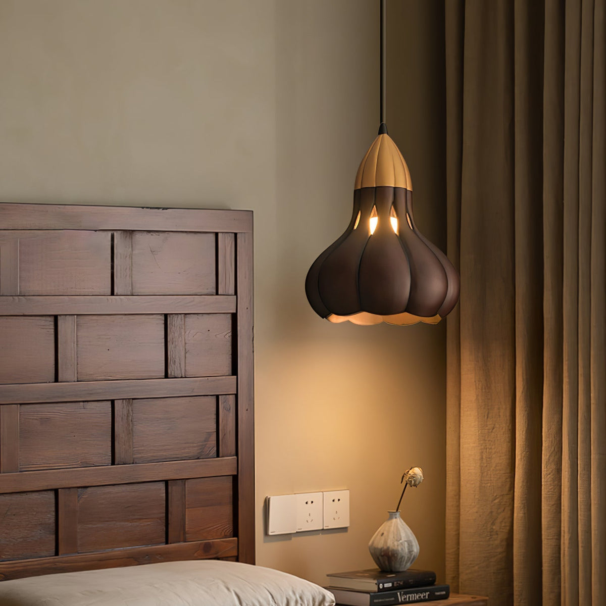Arraeion lámpara colgante Individual Creatividad de madera