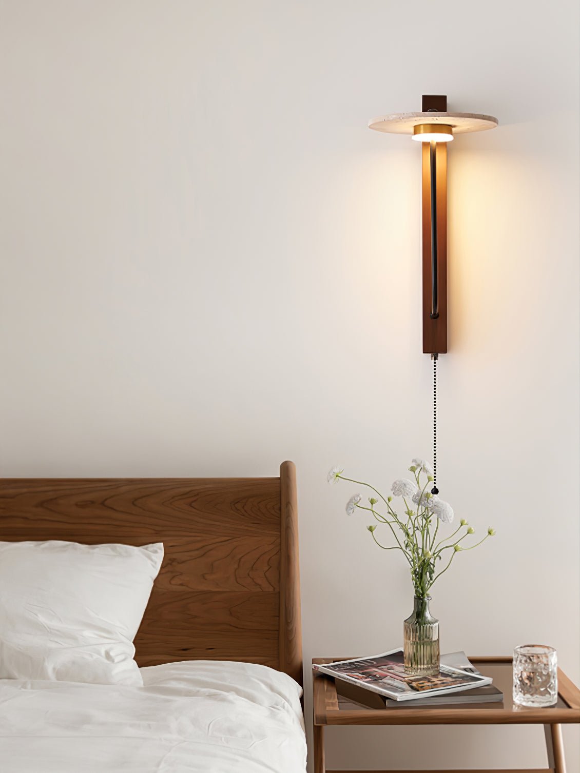 Viphayra aplique de pared con brazo articulado en travertino