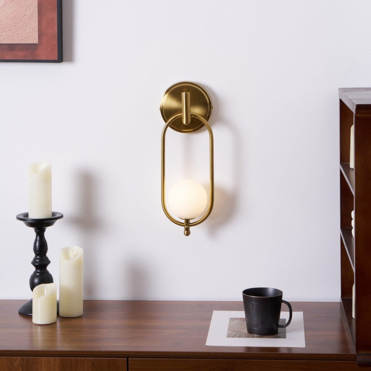 Cumirisra aplique de pared moderno minimalista de latón con pantalla de vidrio