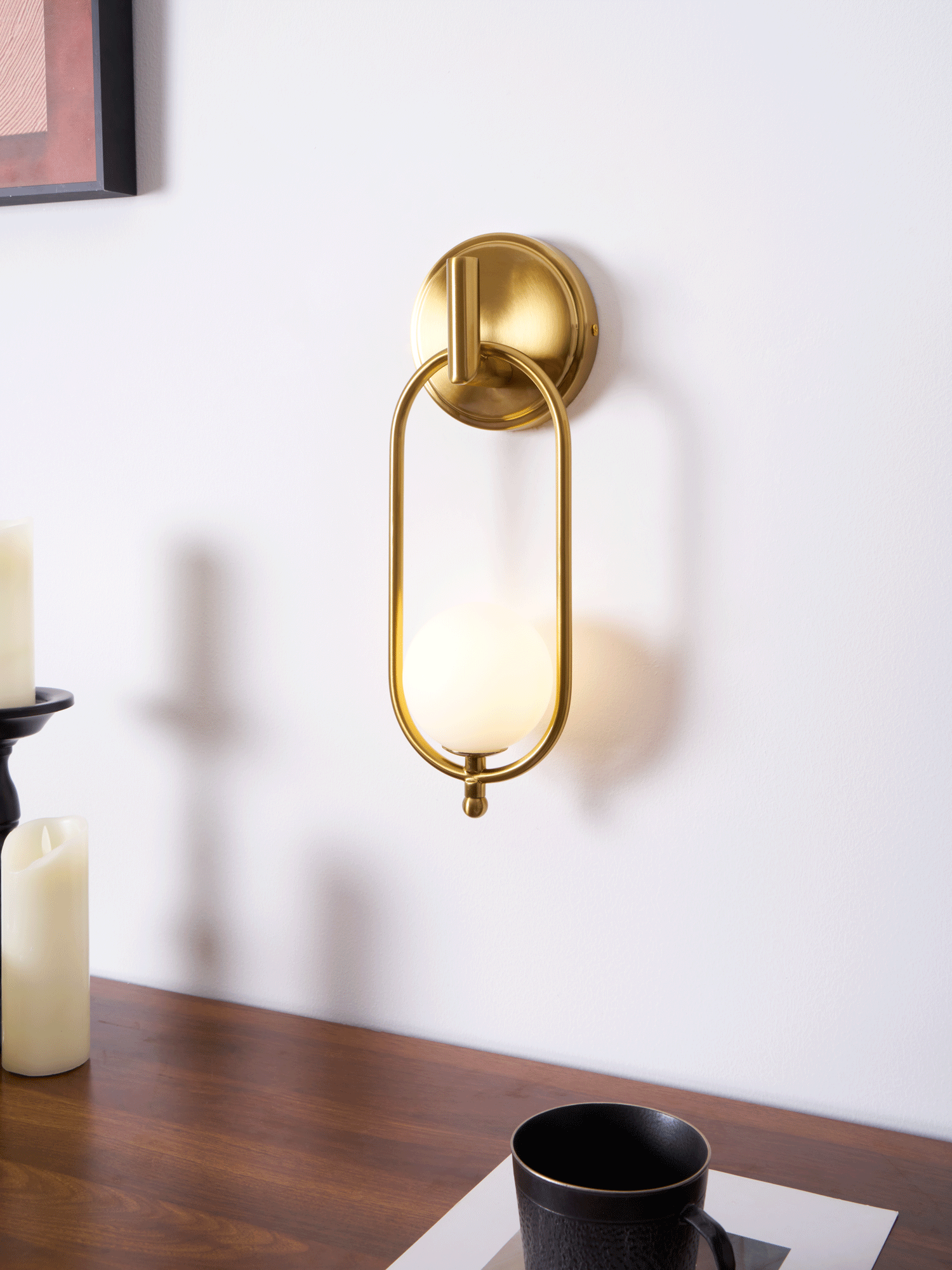 Cumirisra aplique de pared moderno minimalista de latón con pantalla de vidrio
