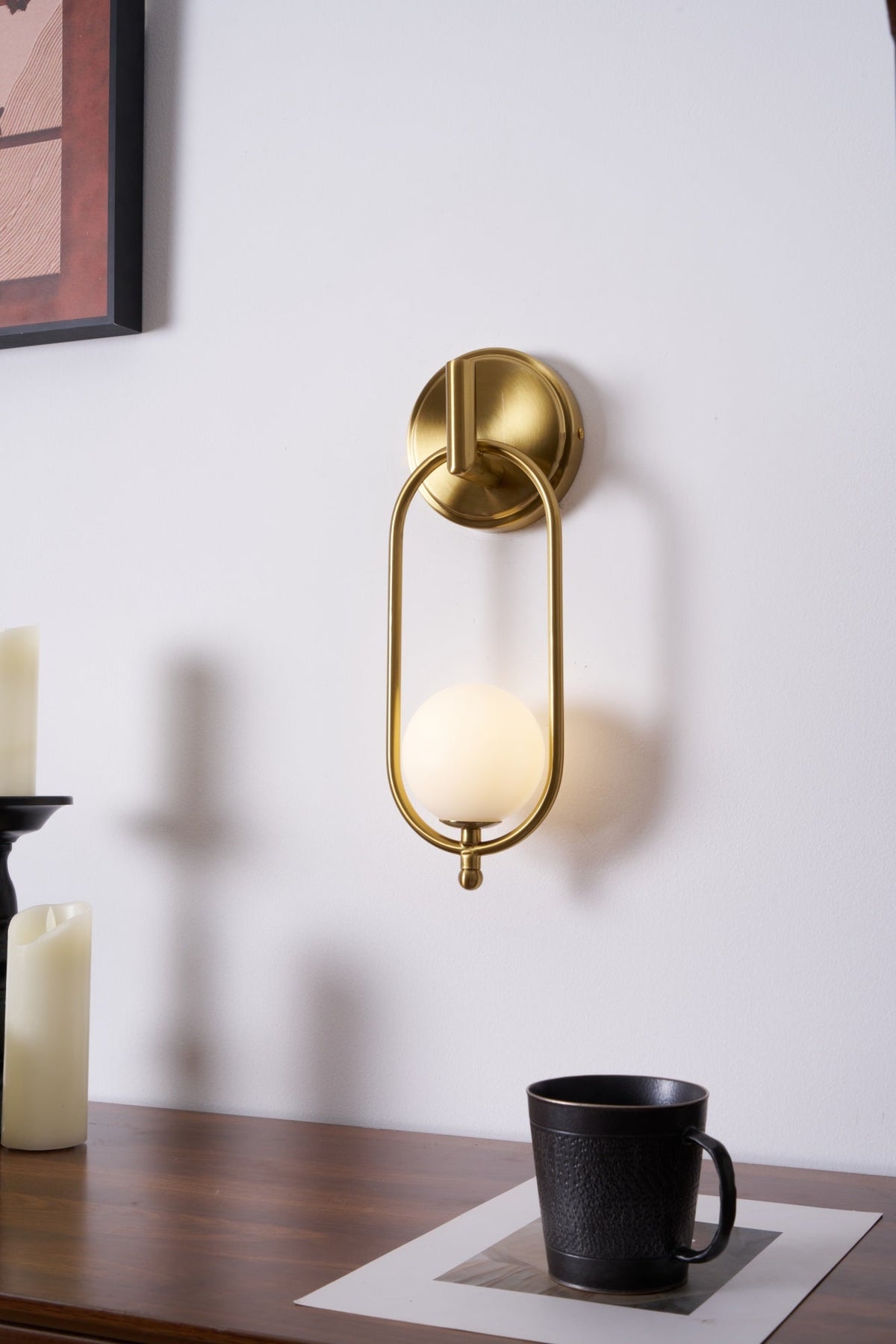 Cumirisra aplique de pared moderno minimalista de latón con pantalla de vidrio