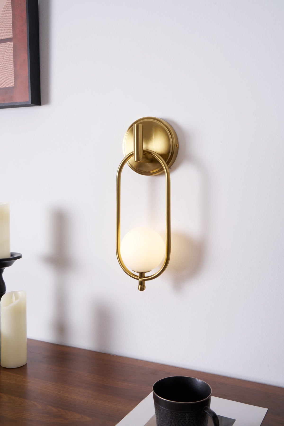Cumirisra aplique de pared moderno minimalista de latón con pantalla de vidrio