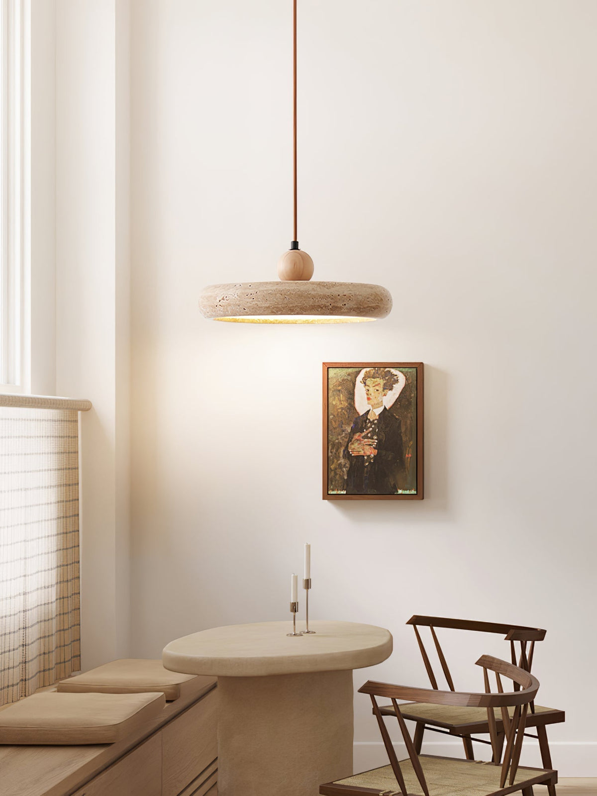 Noraraine lámpara colgante minimalista de travertino