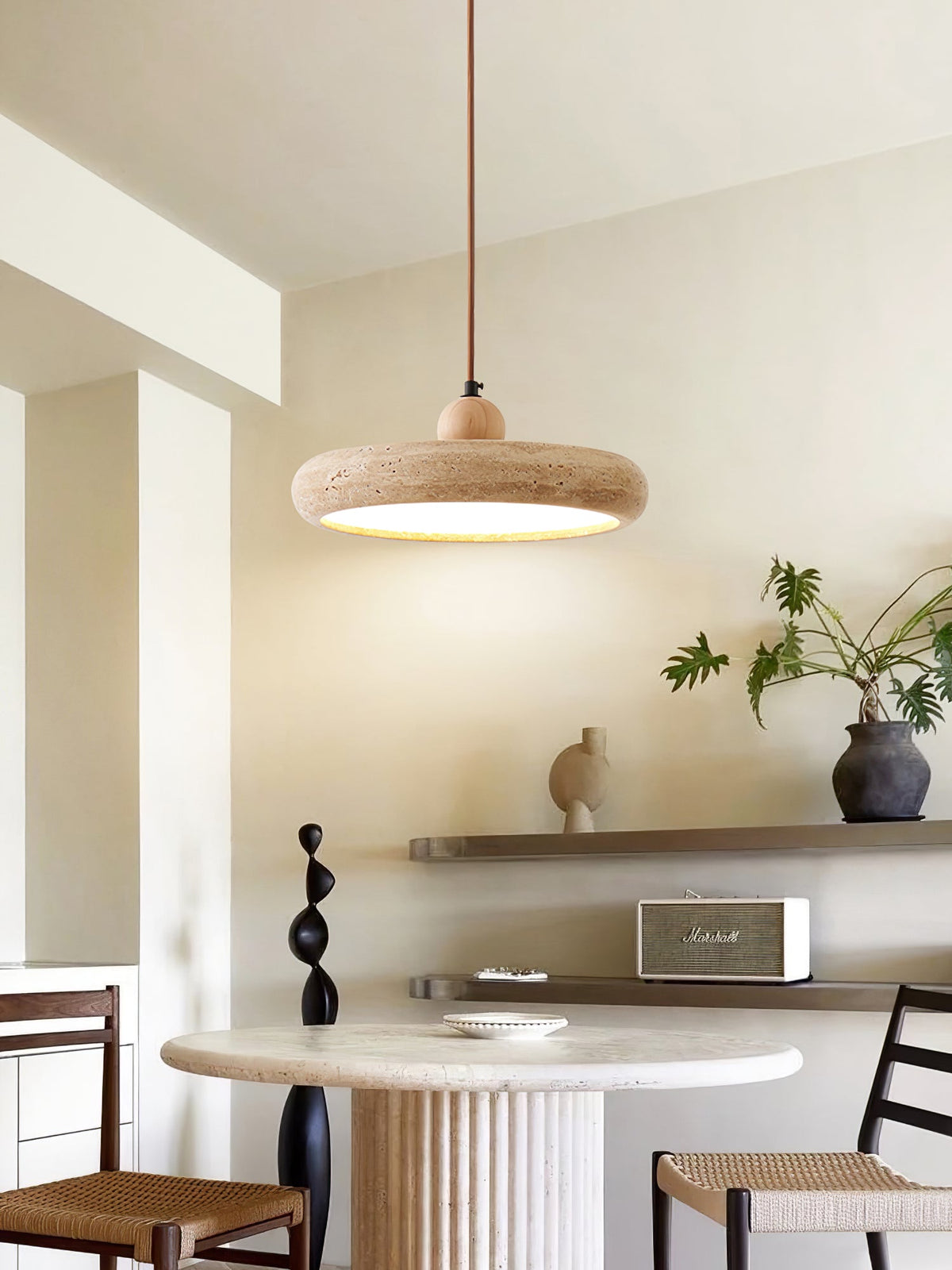Noraraine lámpara colgante minimalista de travertino