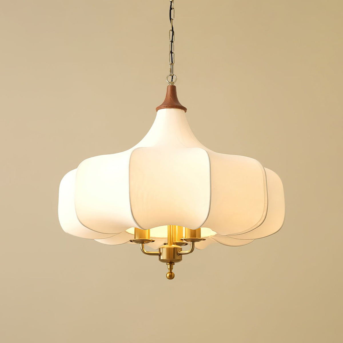 Jorath lámpara colgante de tejido y madera