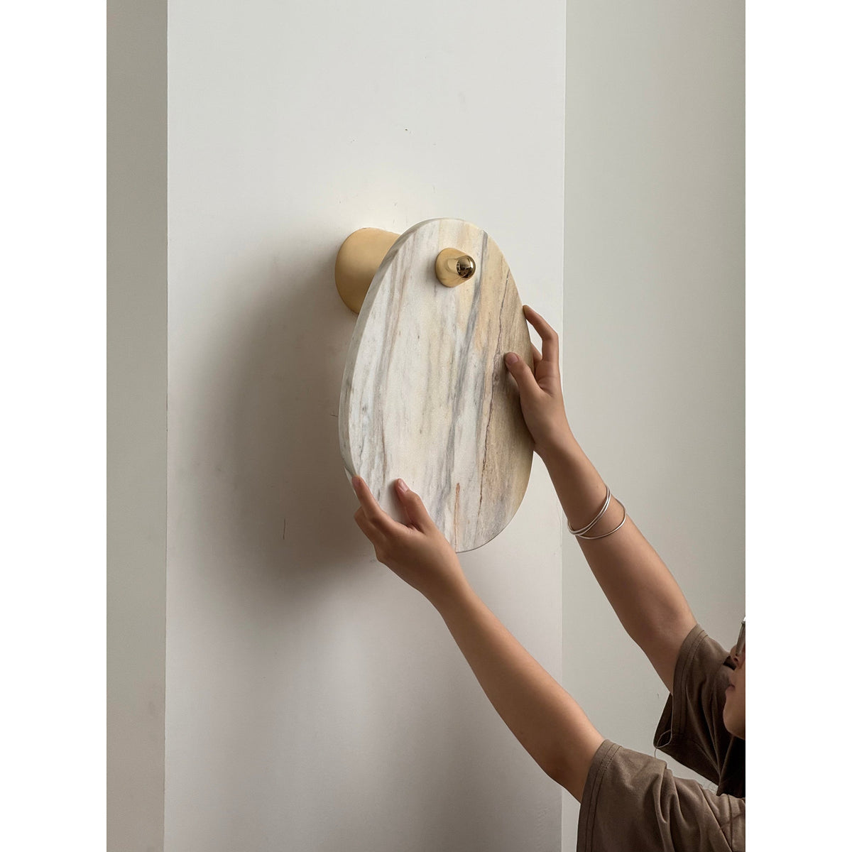 Norduvys aplique de pared moderno de mármol y metal lujoso