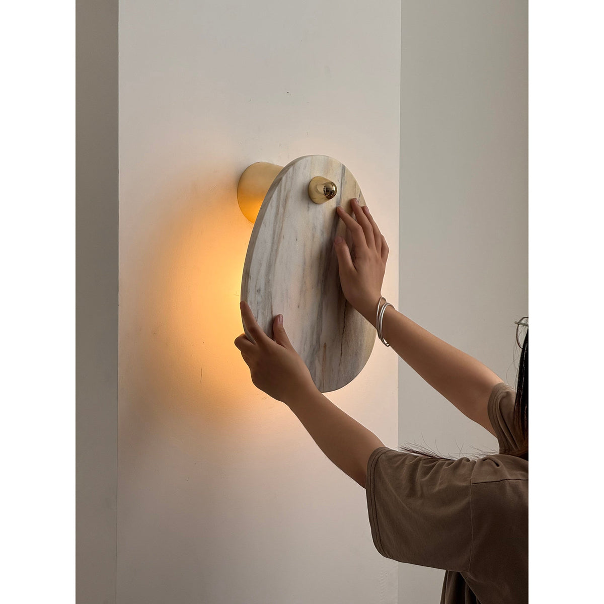 Norduvys aplique de pared moderno de mármol y metal lujoso