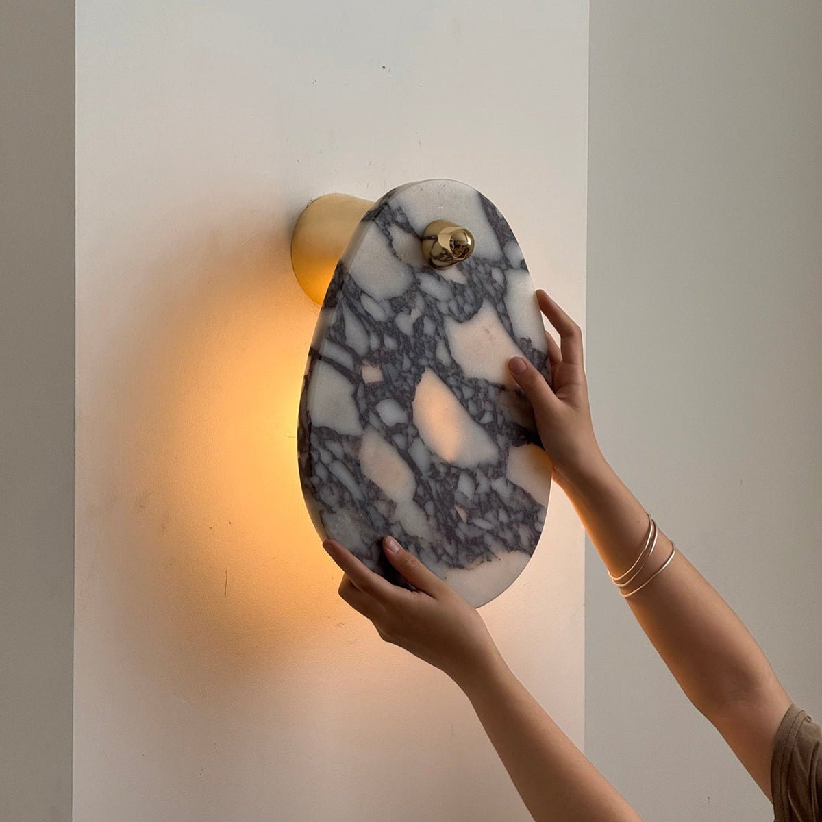 Norduvys aplique de pared moderno de mármol y metal lujoso