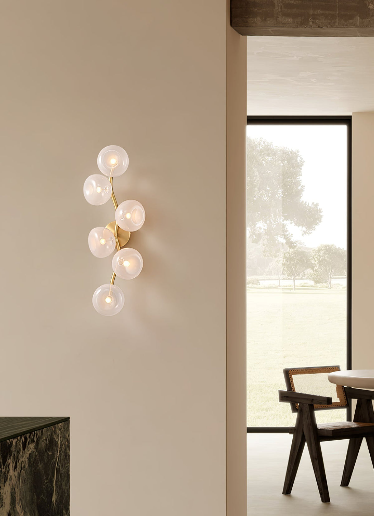 Velarina aplique de pared vidrio Metal