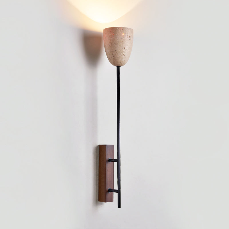 Kvennuvyo aplique de pared moderno minimalista de madera de nogal y metal