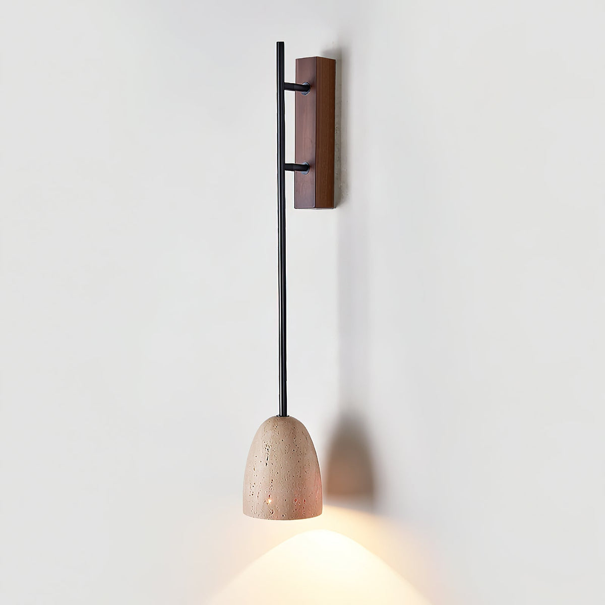 Kvennuvyo aplique de pared moderno minimalista de madera de nogal y metal