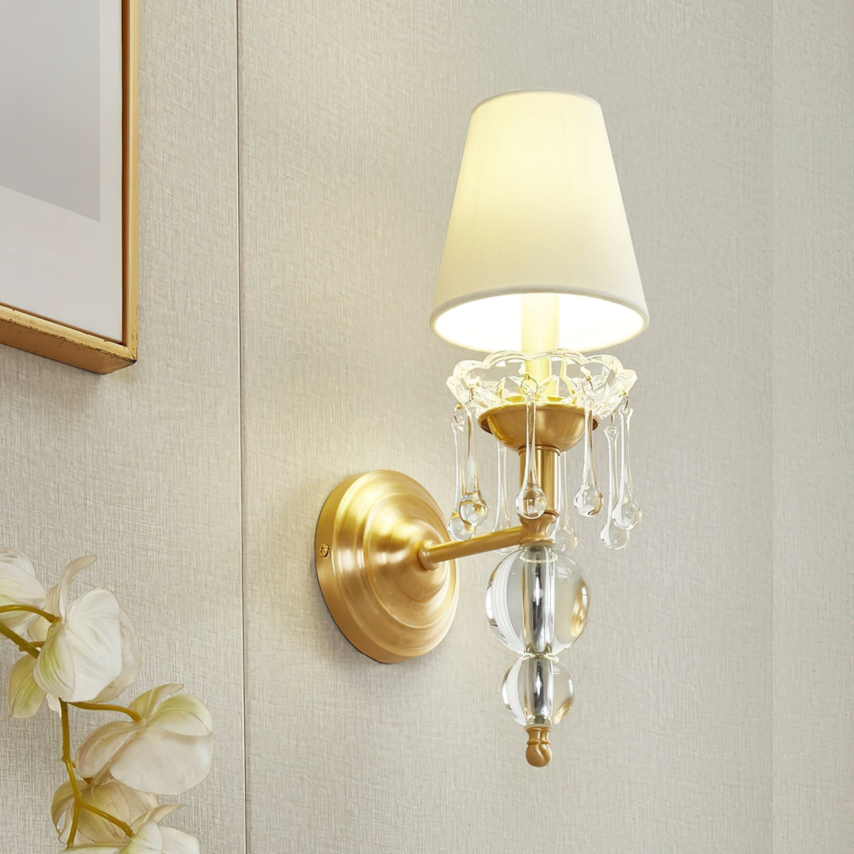 Qvistuvyh aplique de pared postmoderno de lujo con tela y cristal