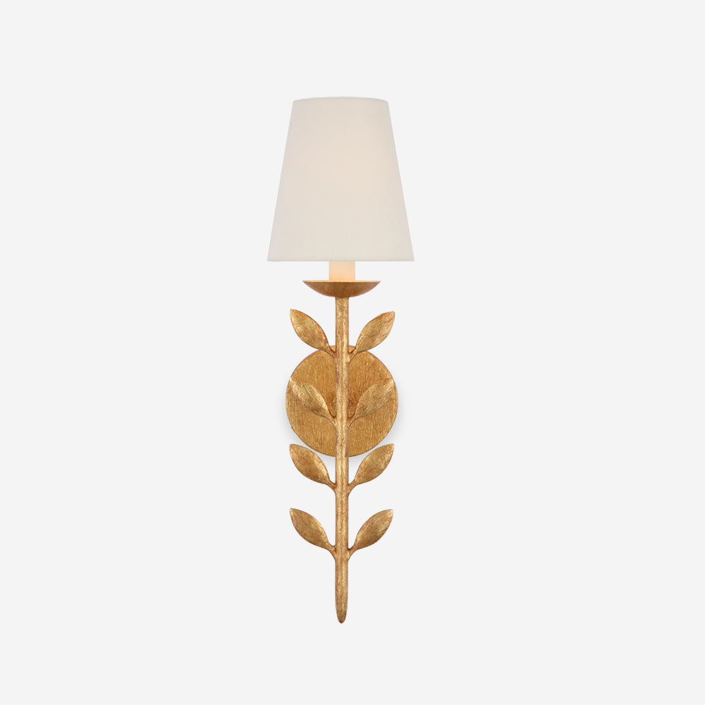 Evoque aplique de pared con hojas de oro antiguo