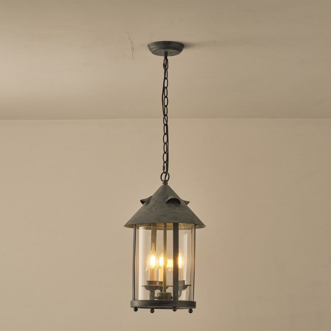 Tinduvyh lámpara colgante vintage industrial de metal y vidrio