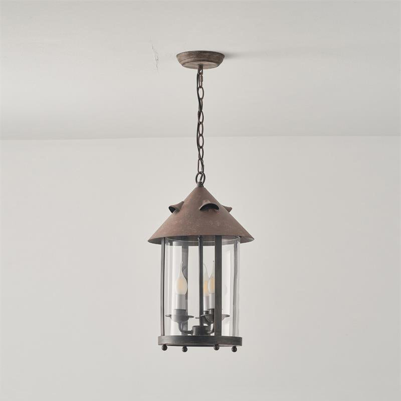 Tinduvyh lámpara colgante vintage industrial de metal y vidrio