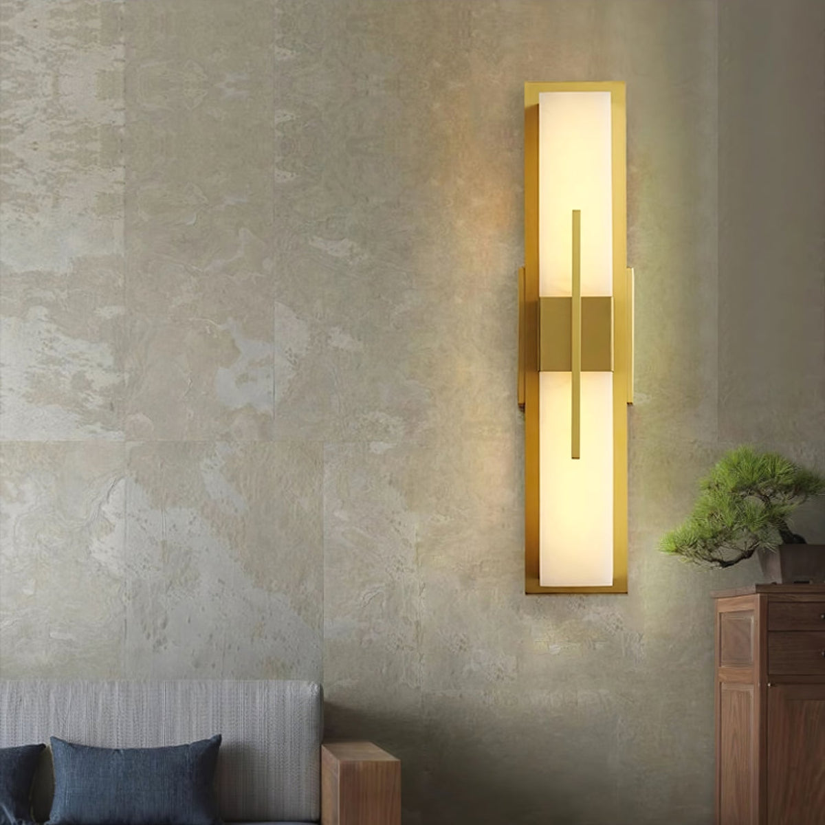 Vellmure aplique de pared gemelo en alabastro