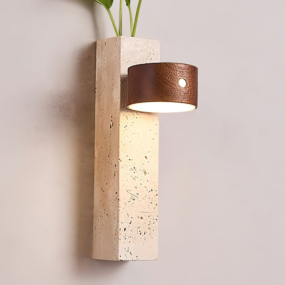 Dalvor aplique de pared rectangular en travertino