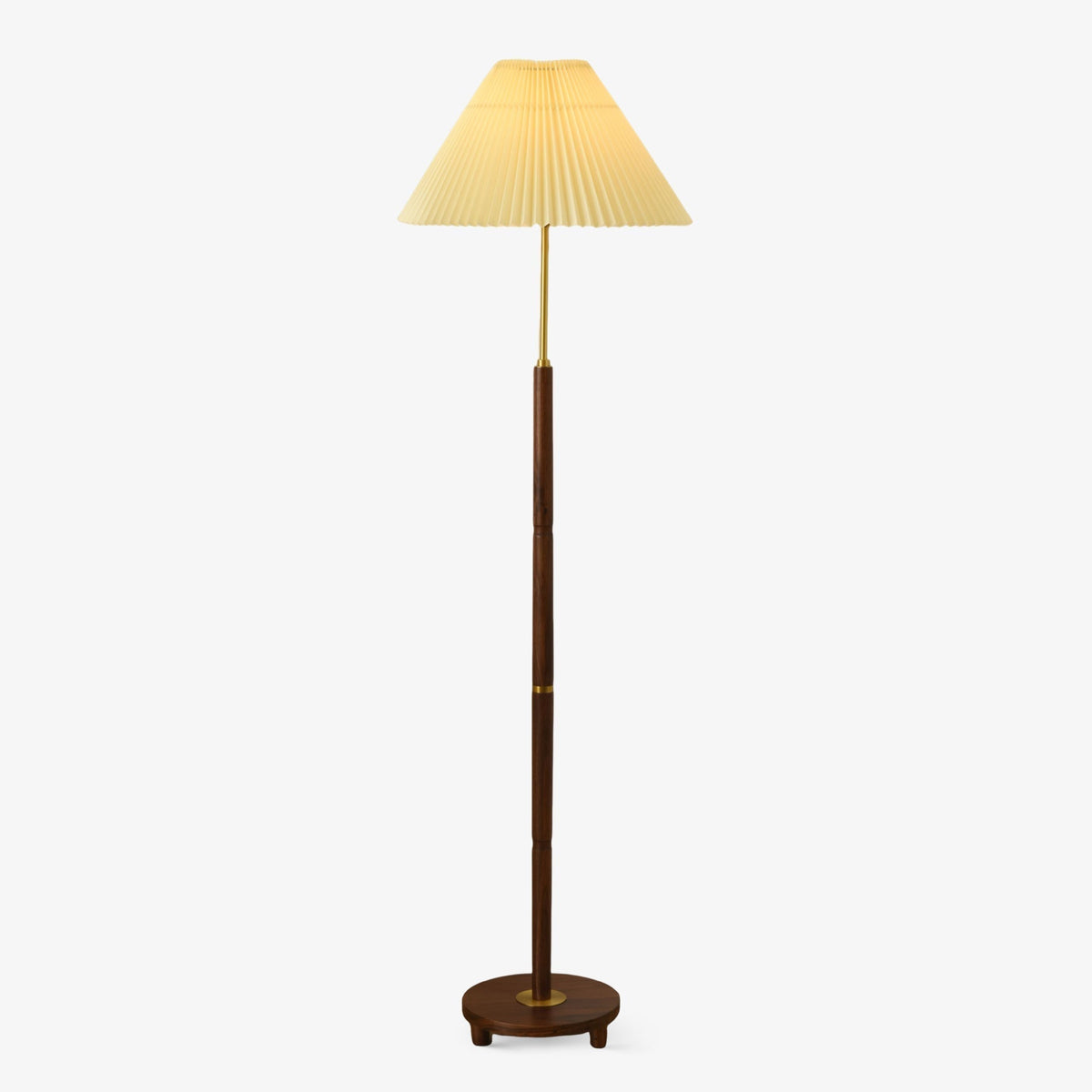 Haven lámpara de pie de madera y tejido vintage