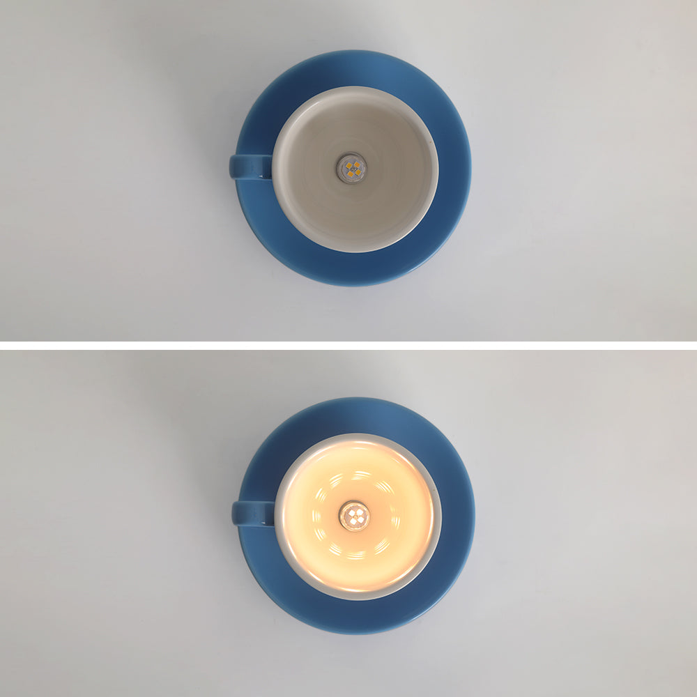 Valentina Lámpara de Techo Modern Coffee Cups Ceramic Flush Azul/Rosa/Amarillo
