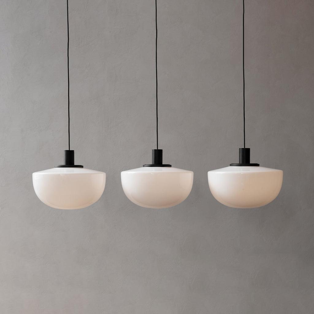 Lámpara colgante de vidrio cúpula metal montaje minimalista relajante