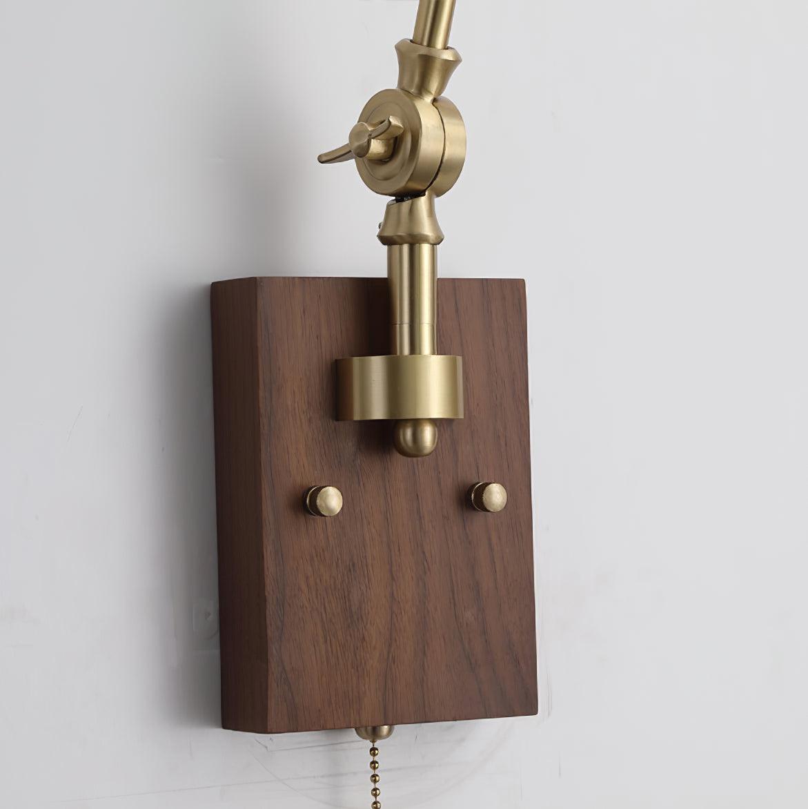 Velra aplique de pared de madera de nogal con brazo ajustable