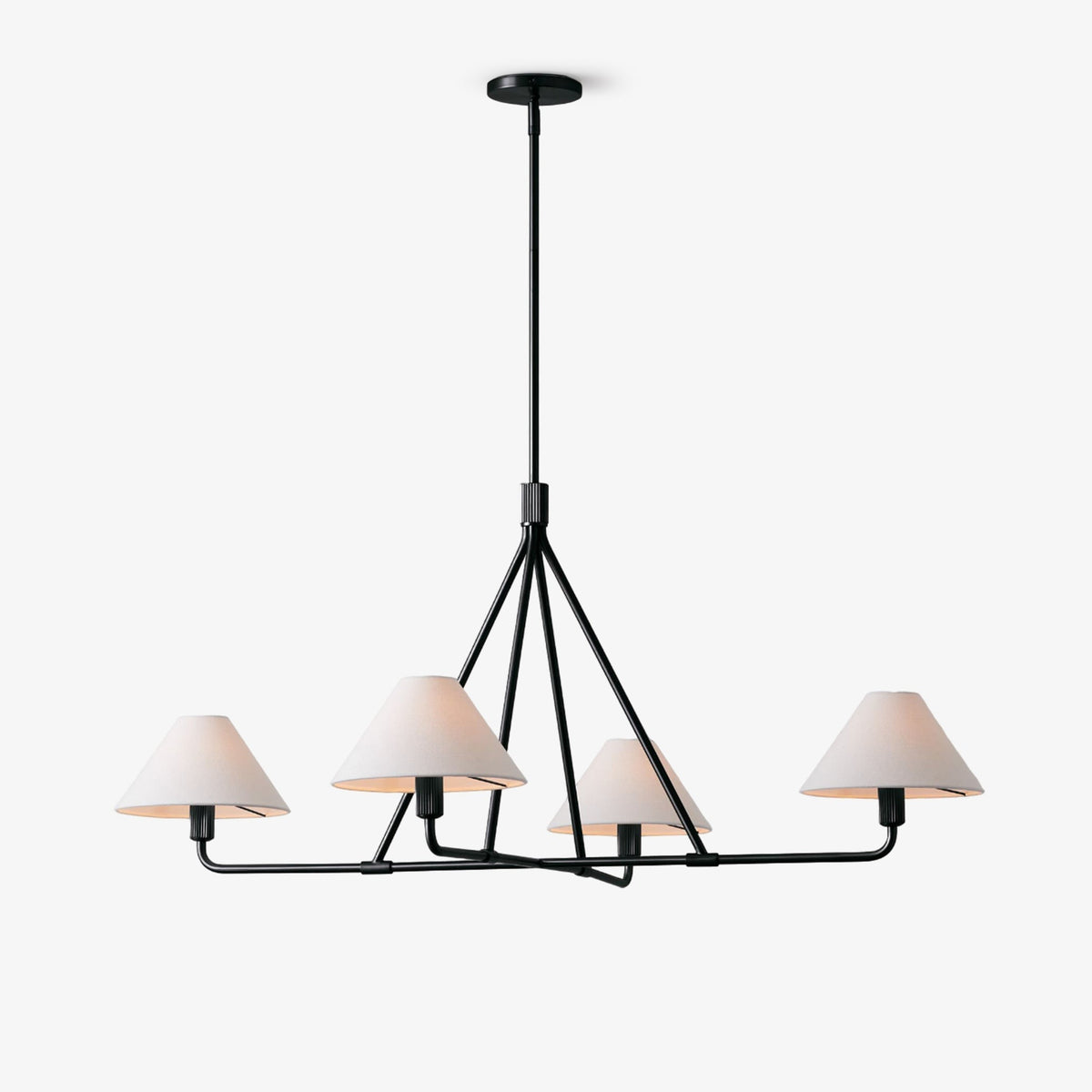Vase lámpara de araña con pantalla cónica minimalista